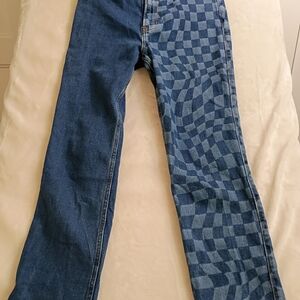 Hollister Women's Ultra High-rise 90's Vintage Colorblock Ckeck Jeans